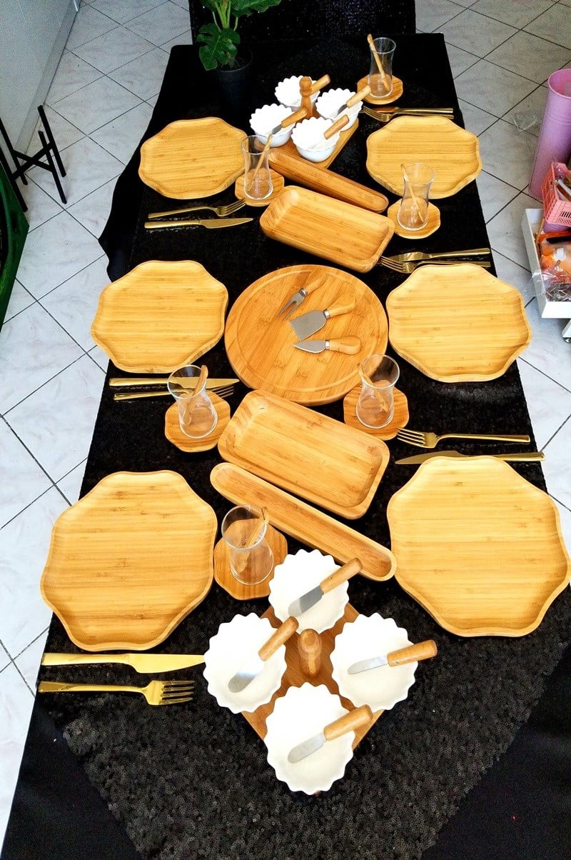 48 Parça Bambu Kahvaltı Takımı