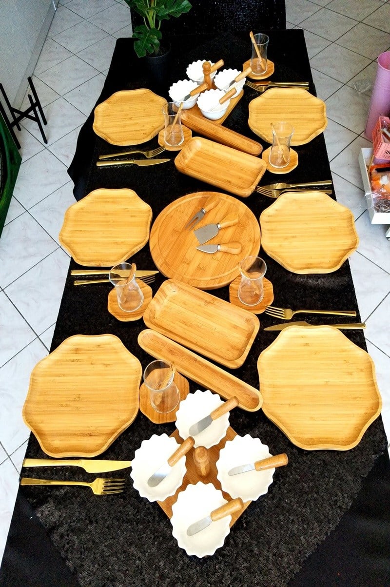 48 Parça Bambu Kahvaltı Takımı