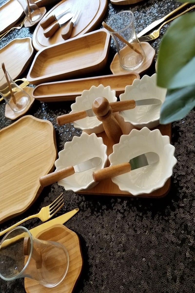48 Parça Bambu Kahvaltı Takımı