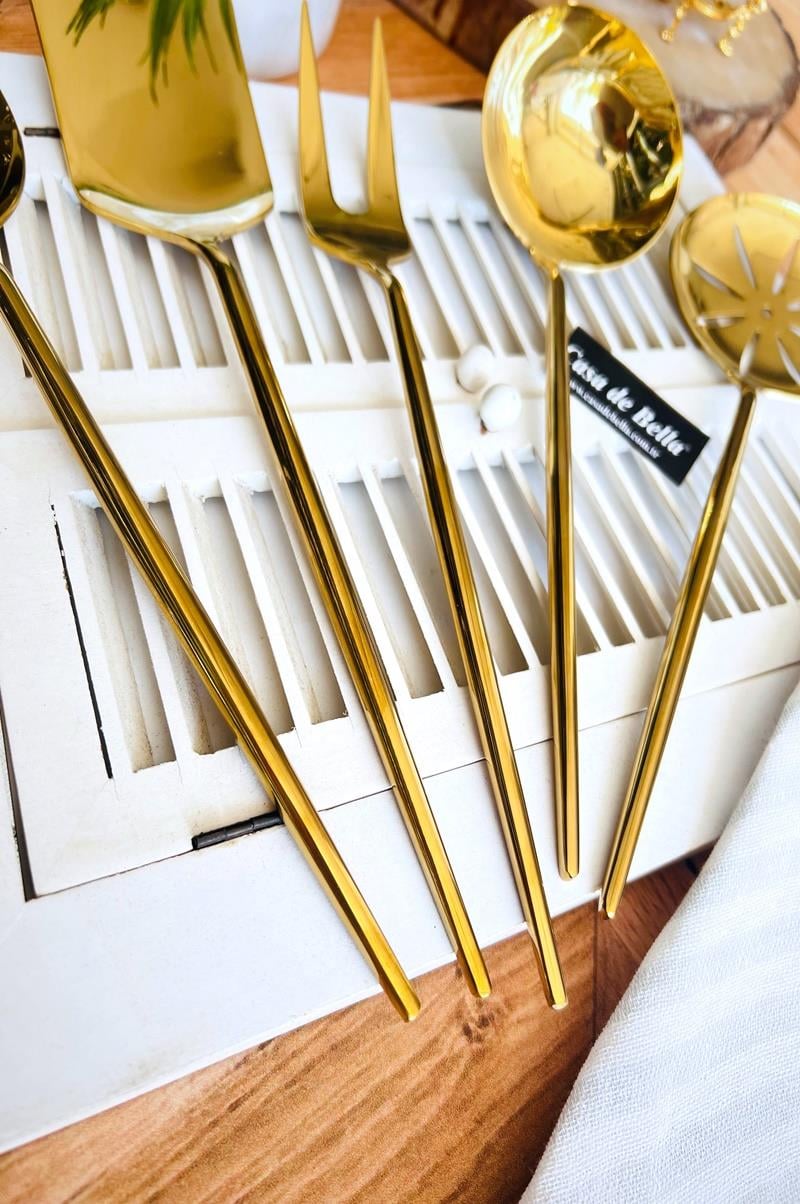 5 Parça LİZA Büyük Lüks Servis Seti - Gold