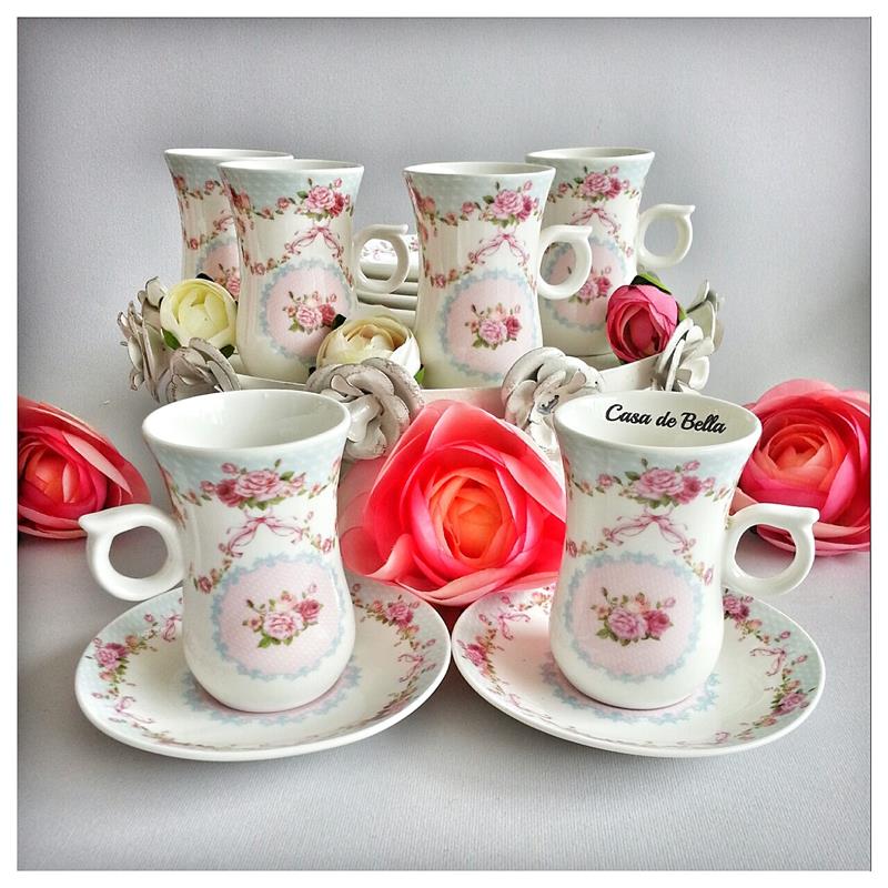 6'lı Porselen Çay Bardağı