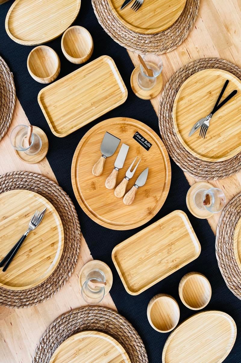 6 Kişilik 38 Parça Bambu Kahvaltı Takımı 20cm