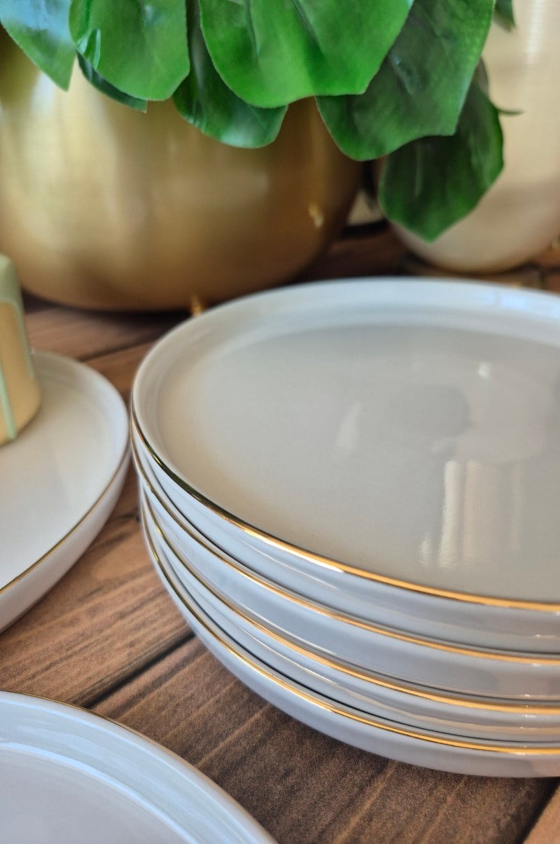 6'lı gold yaldızlı pasta tabağı