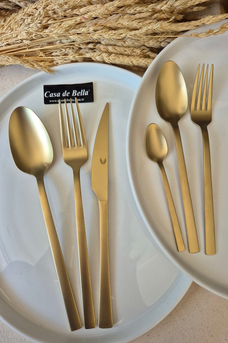 72 Parça Mat Gold  Çatal Bıçak Takımı 