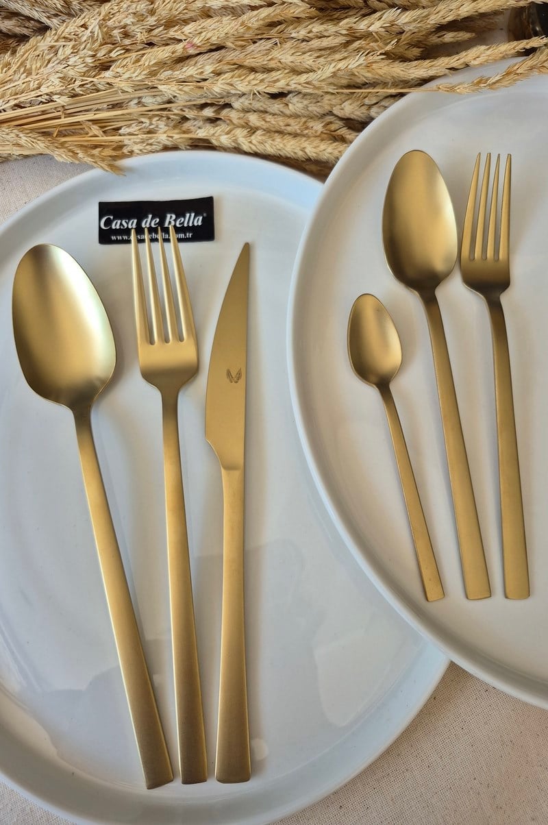 72 Parça Mat Gold  Çatal Bıçak Takımı 