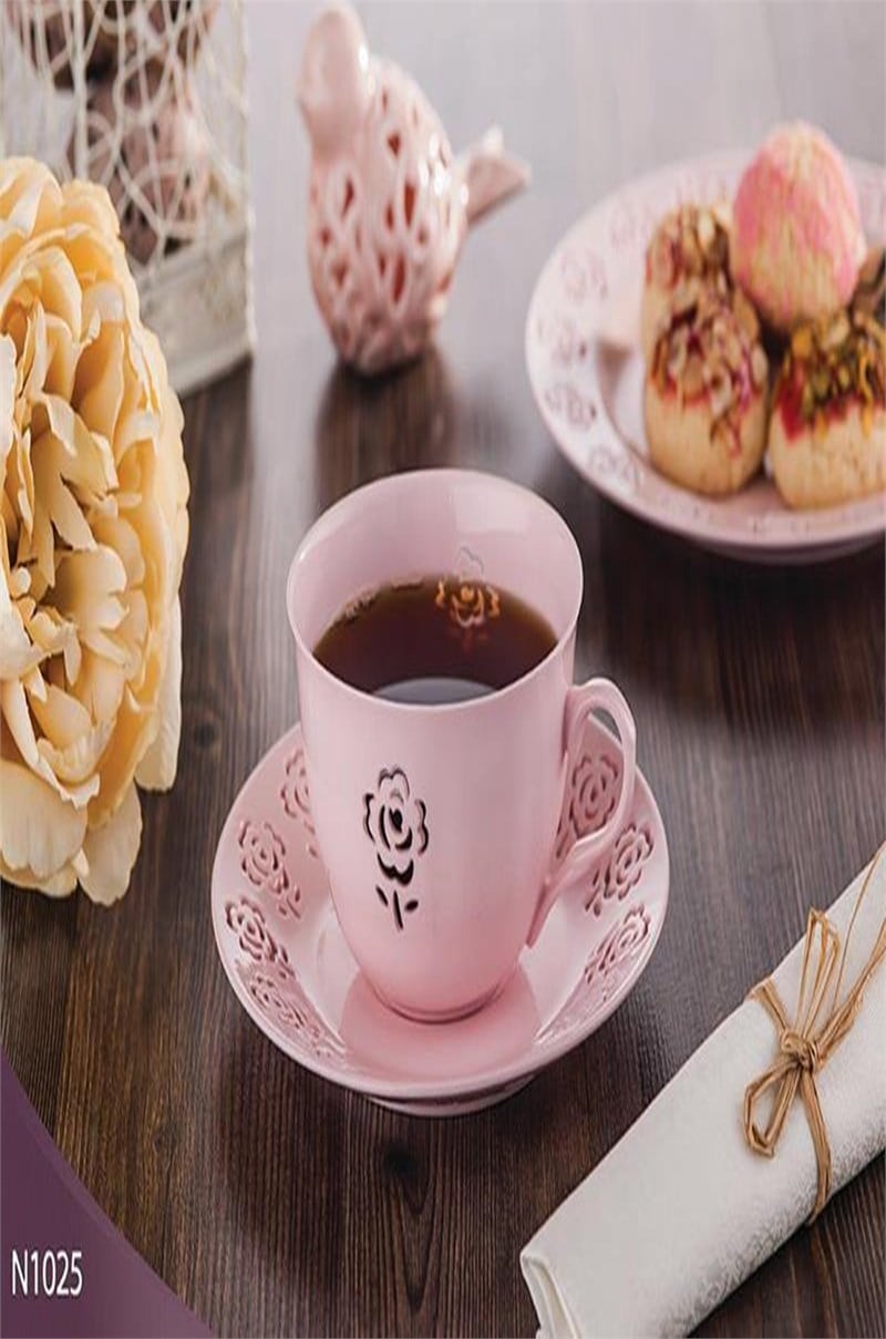 Rosemary Dantels 12 Prç. Pembe Çay Tk.