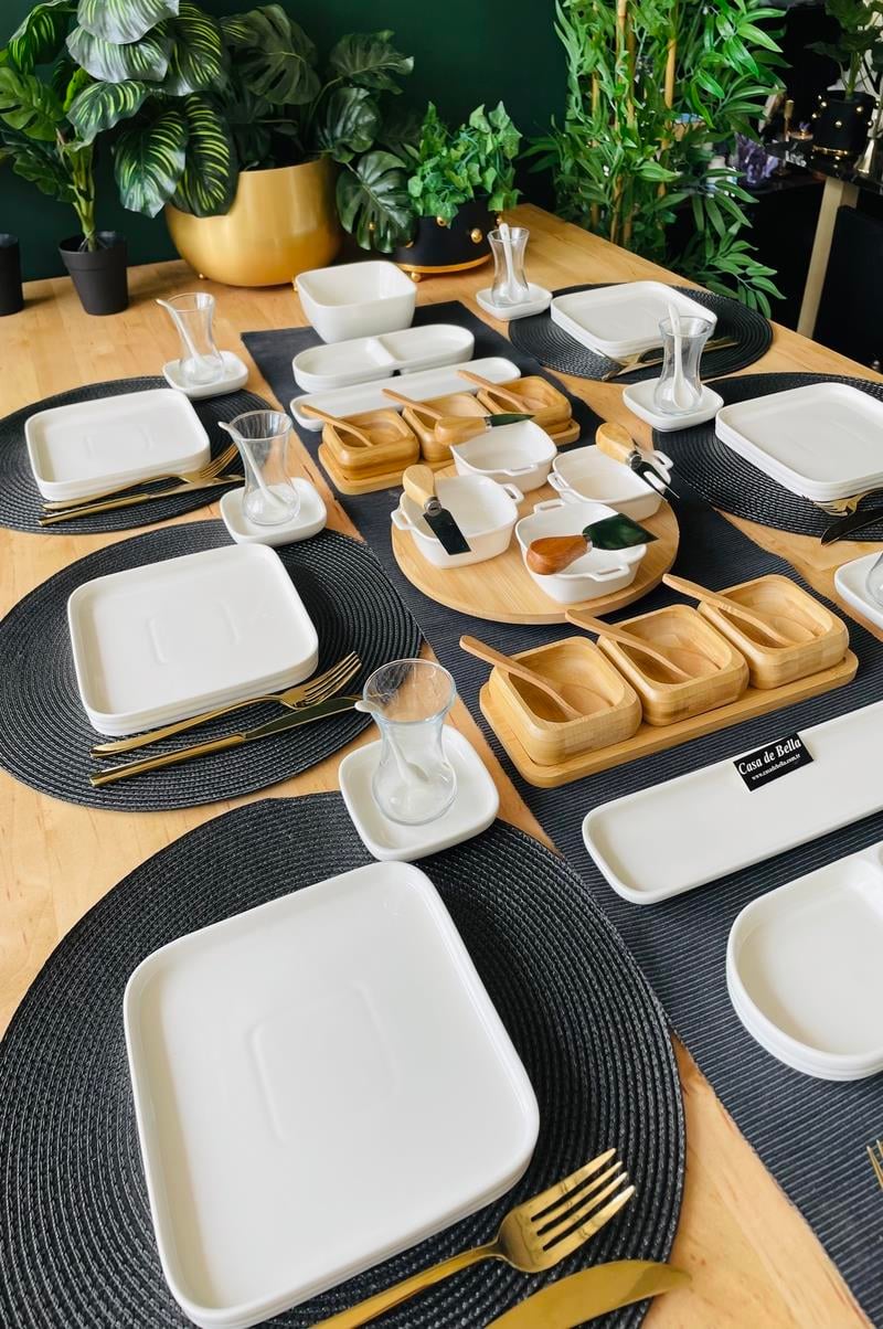 Bambu Porselen 46 Parça 6 Kişilik Kahvaltı Takımı