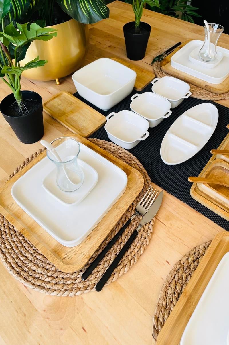 Bambu Porselen 54 Parça 6 Kişilik Kahvaltı Takımı