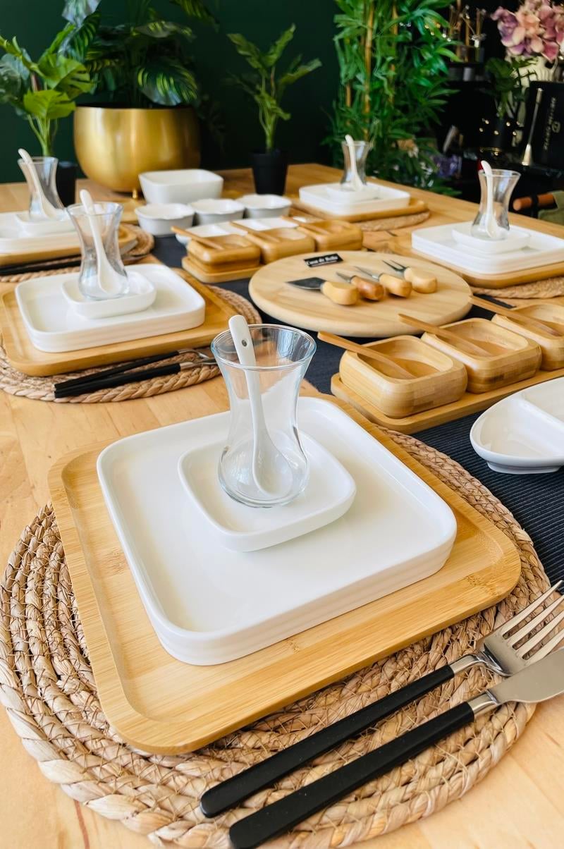 Bambu Porselen 54 Parça 6 Kişilik Kahvaltı Takımı