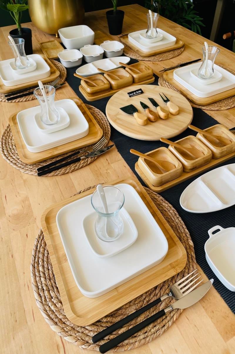 Bambu Porselen 54 Parça 6 Kişilik Kahvaltı Takımı