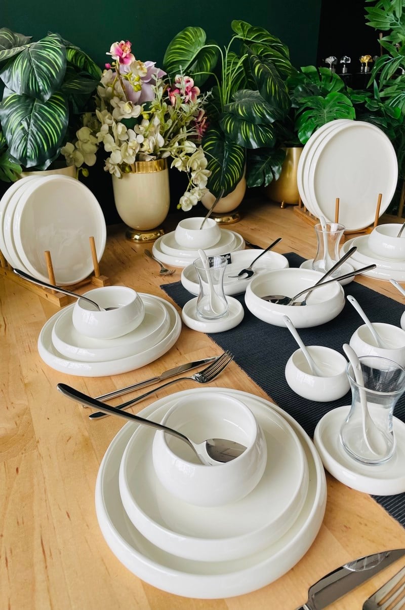 Bianco Perla 91 Parça 12 Kişilik Yemek Takımı ve Kah Takımı