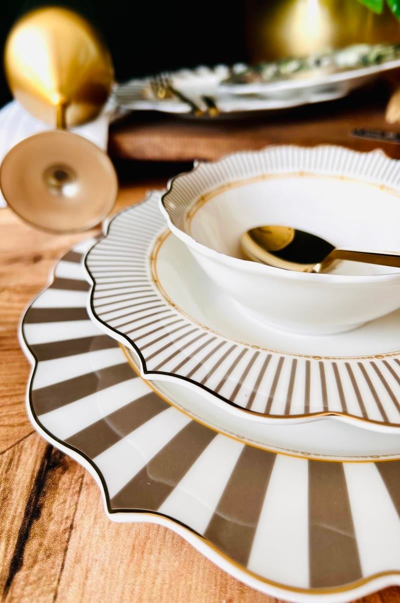 Bone China 12 Kişilik 48 Parça Lüks Yemek Takımı