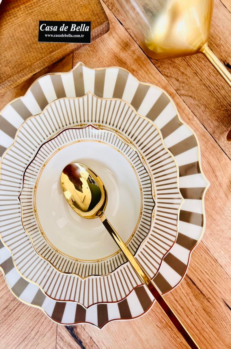 Bone China 12 Kişilik 48 Parça Lüks Yemek Takımı