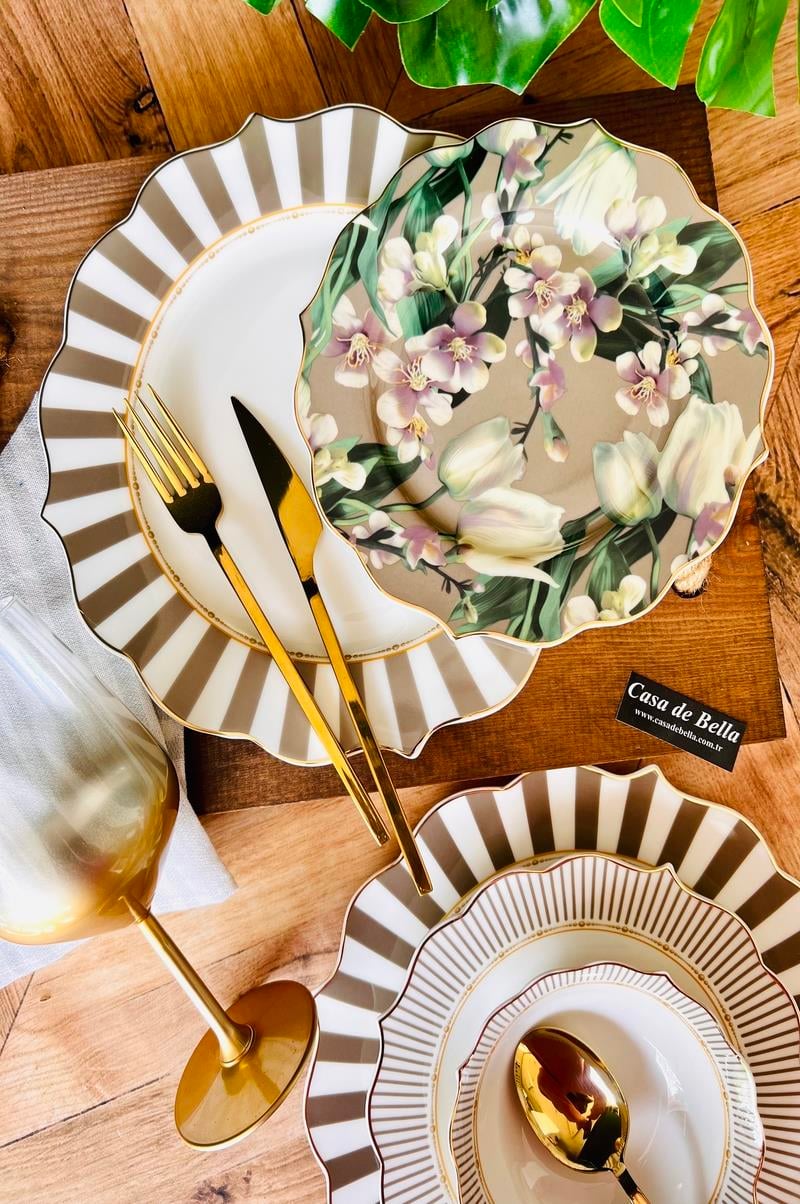 Bone China 12 Kişilik 48 Parça Lüks Yemek Takımı