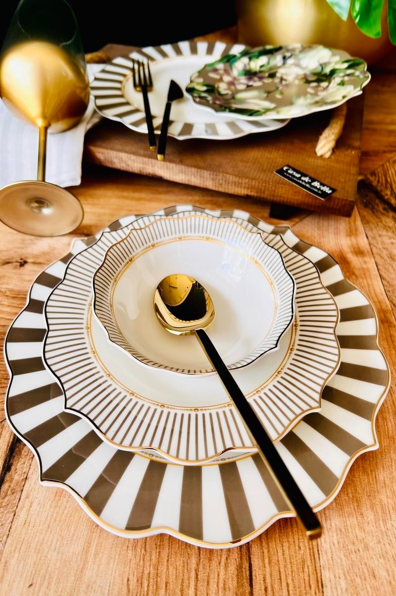Bone China 12 Kişilik 48 Parça Lüks Yemek Takımı