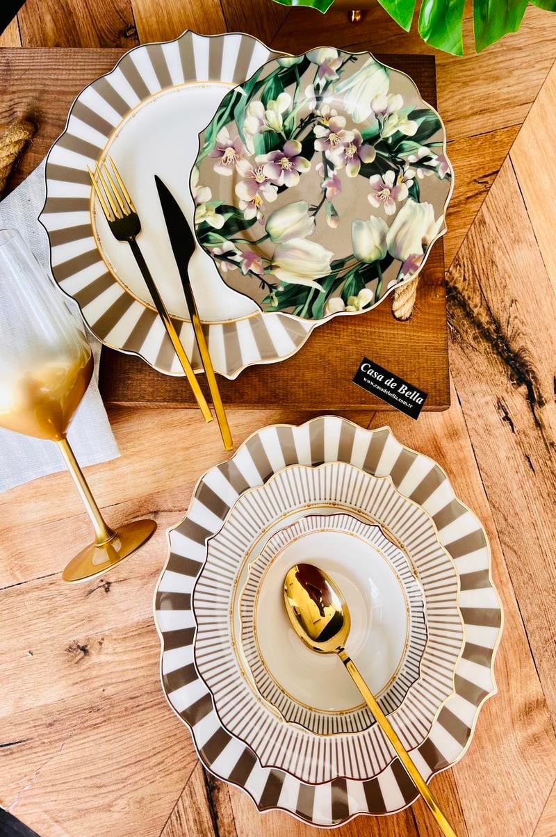 Bone China 12 Kişilik 48 Parça Lüks Yemek Takımı