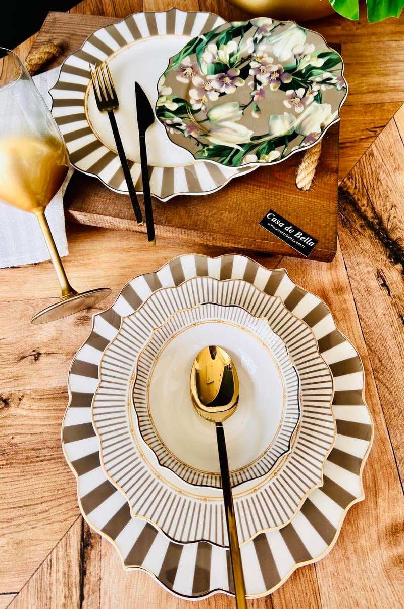 Bone China 12 Kişilik 48 Parça Lüks Yemek Takımı