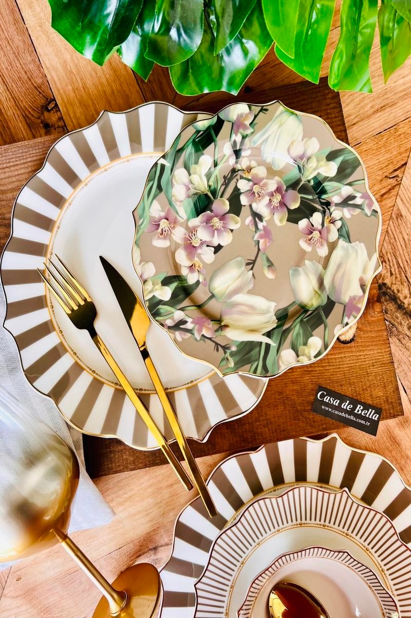 Bone China 12 Kişilik 48 Parça Lüks Yemek Takımı