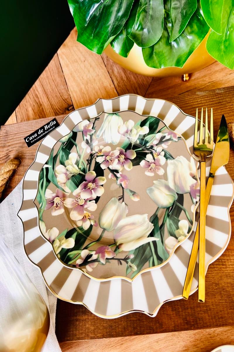 Bone China 6 Kişilik 24 Parça Lüks Yemek Takımı