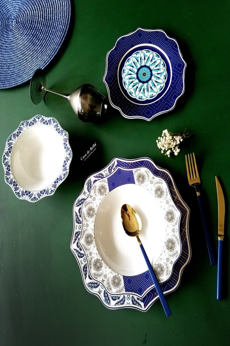 Bone Porselen ETNİK Desenli 6 Kişilik Yemek Takımı