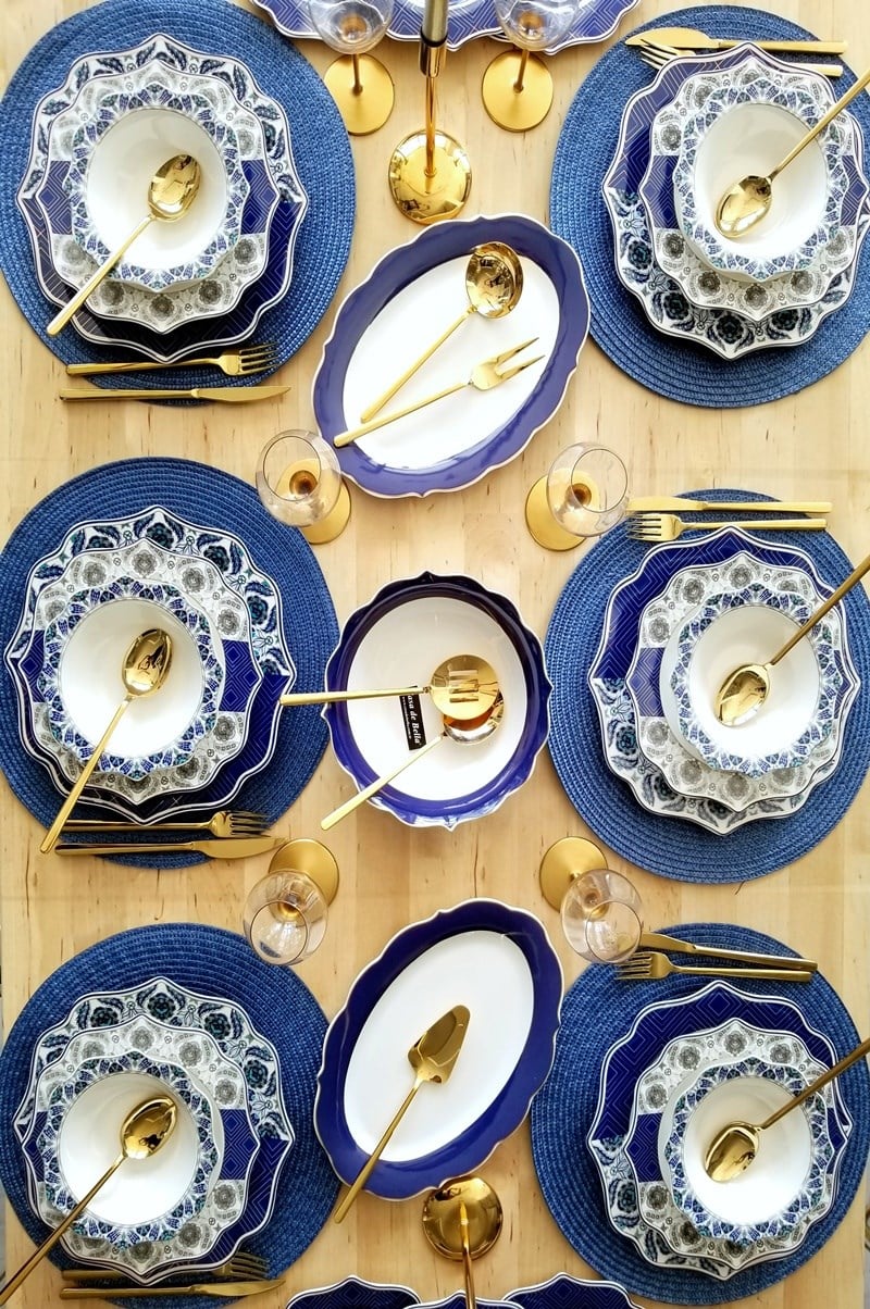 Bone Porselen ETNİK Desenli 6 Kişilik Yemek Takımı