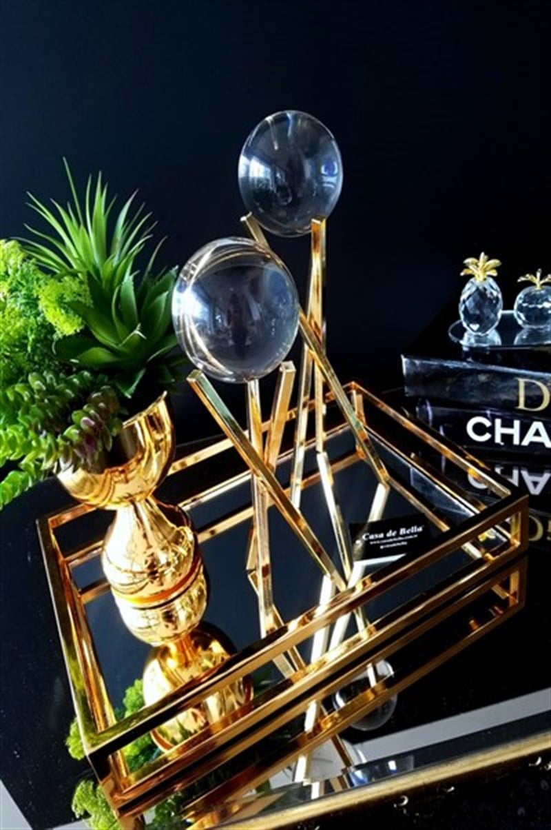 Casadebella Gold Rengi Aynalı Tepsi 40cm