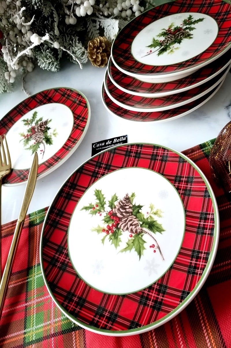 EKOSE yılbaşı 6 Kişilik Pasta Tabağı