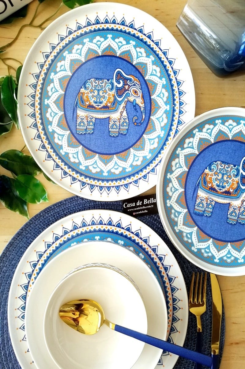 ETNİK MODERN 24 PARÇA 6 KİŞİLİK YEMEK TAKIMI