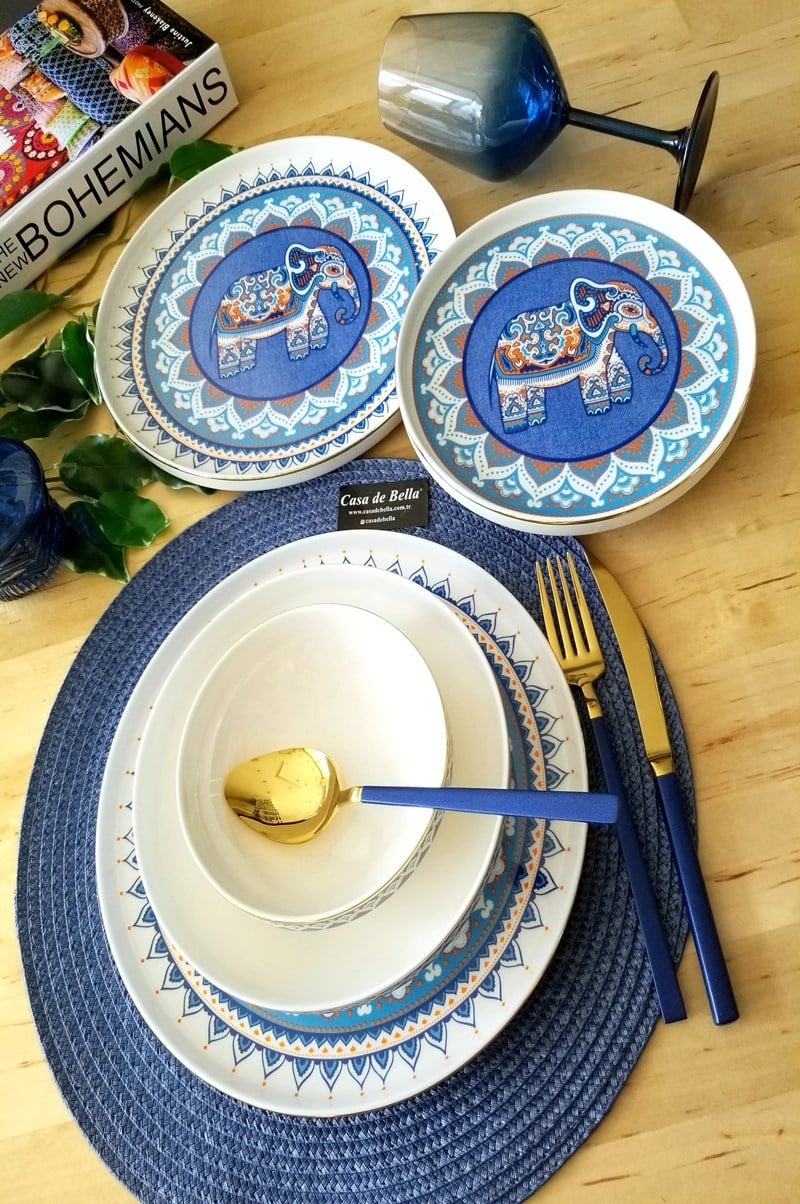 ETNİK MODERN 24 PARÇA 6 KİŞİLİK YEMEK TAKIMI