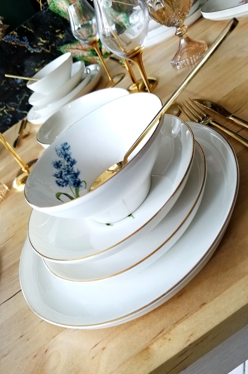 Floare Modern 132 Parça 12 Kişilik Yemek Takımı ve  Çatal Kaşık Bıçak Takım Seti