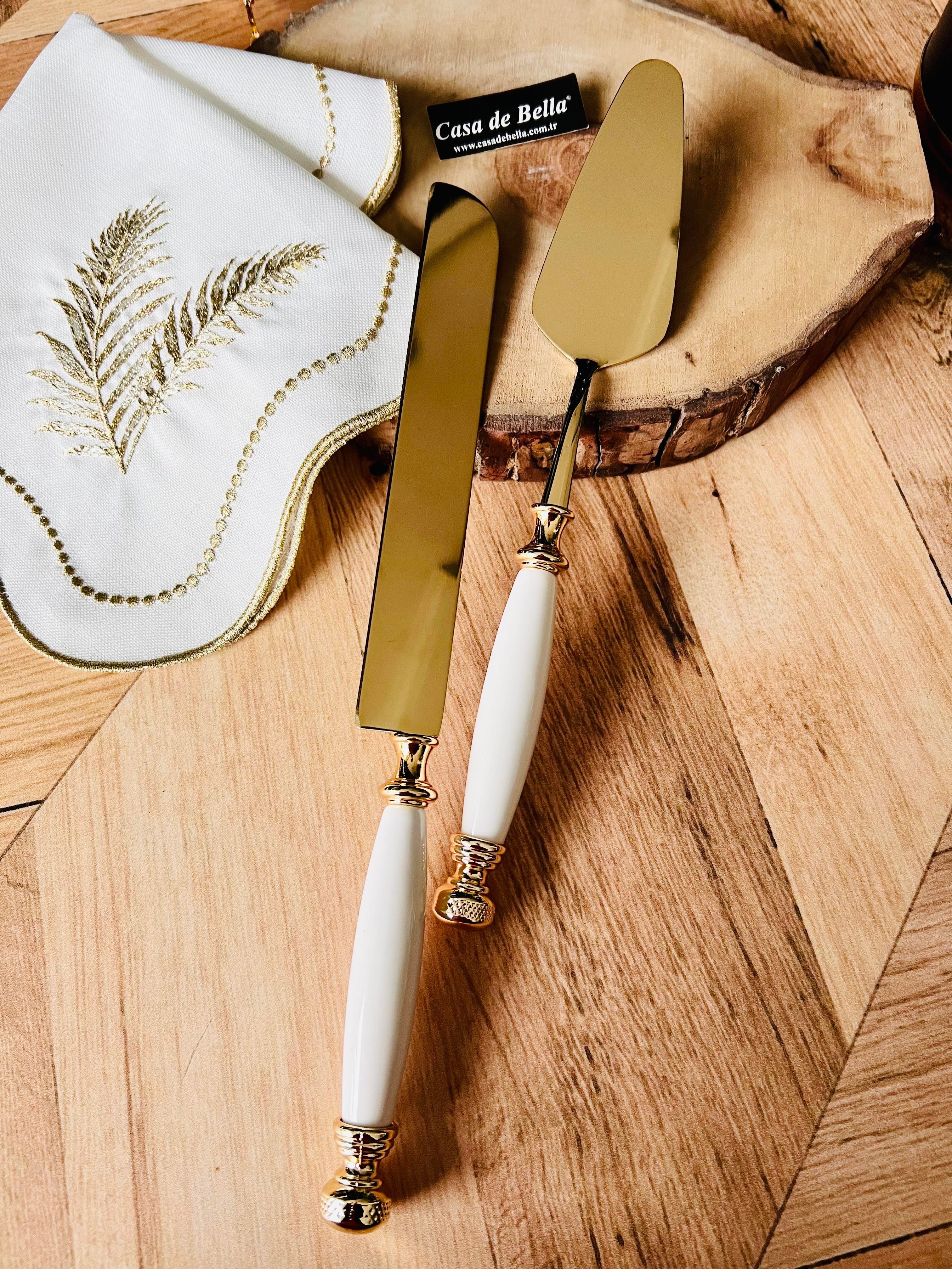 Gold 2 Parça Avangard Spatula Bıçak Servis Seti