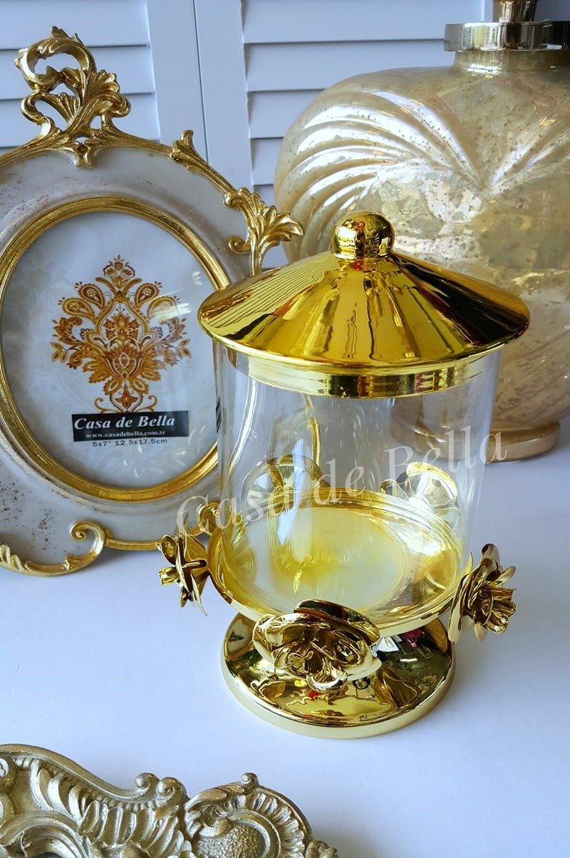 Gold Dekoratif Görünümlü Kavanoz