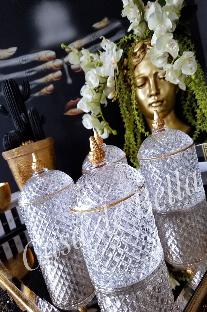 Gold Kenarlı Cam Şekerlik