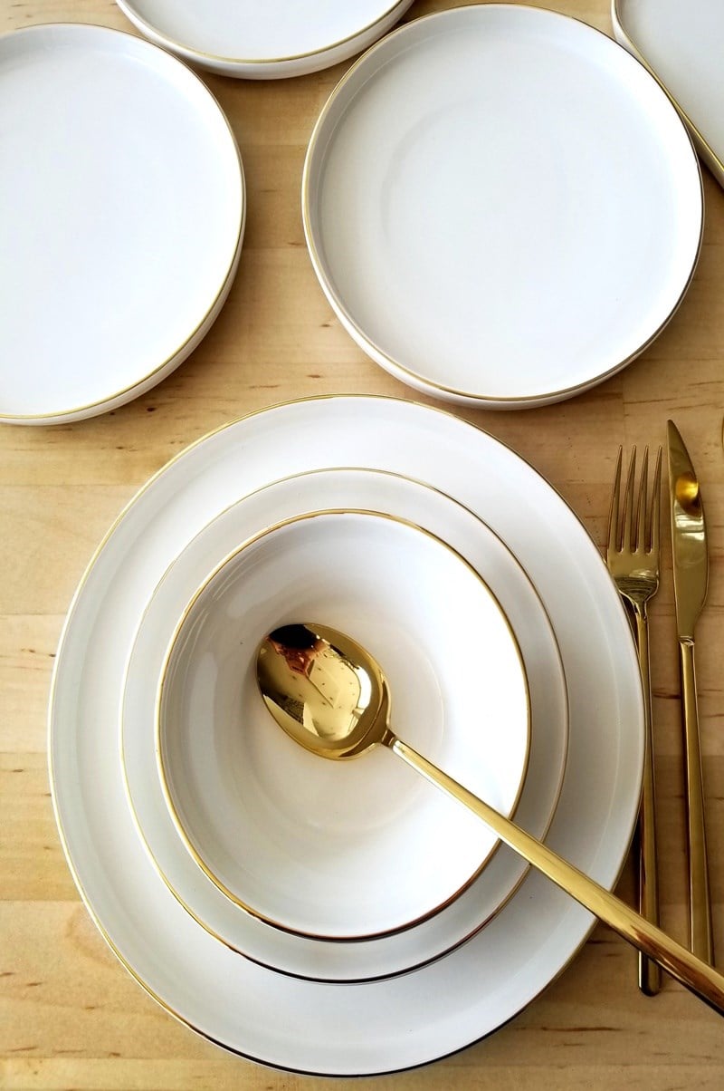Gold Modern 27 Parça Stonware Yemek Takımı