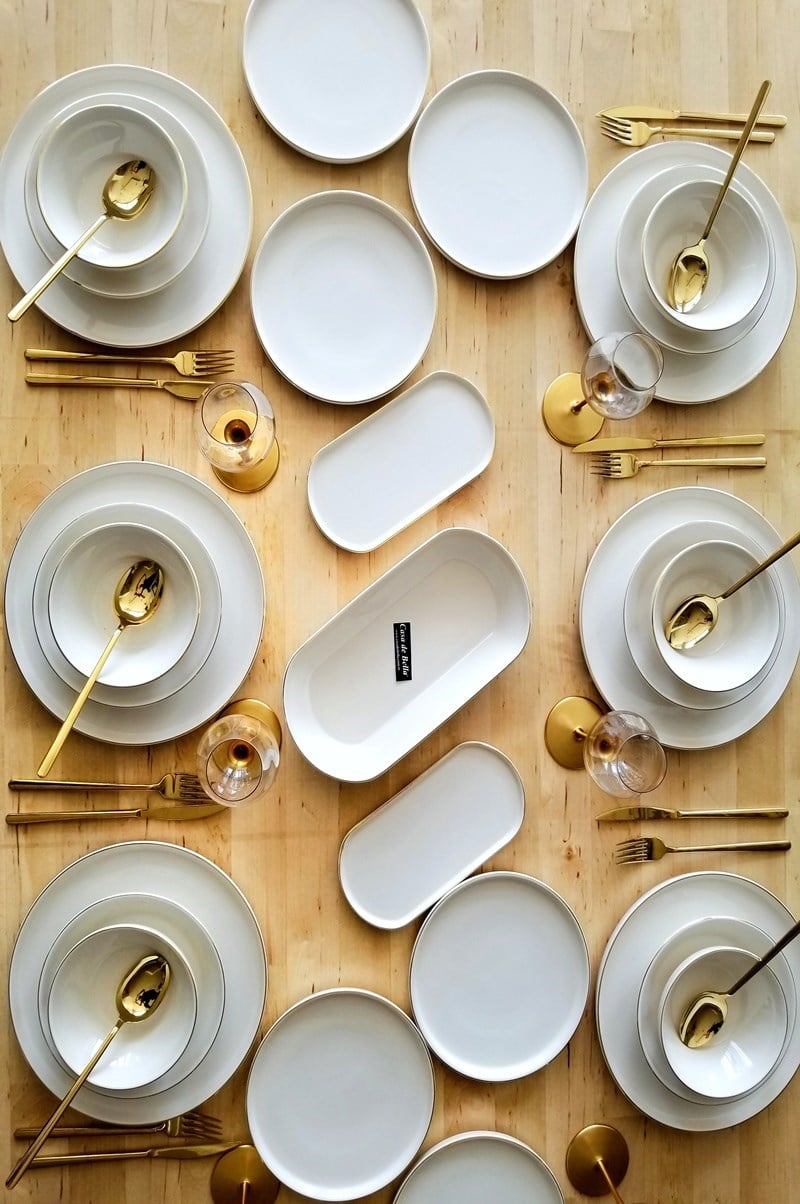 Gold Modern 27 Parça Stonware Yemek Takımı