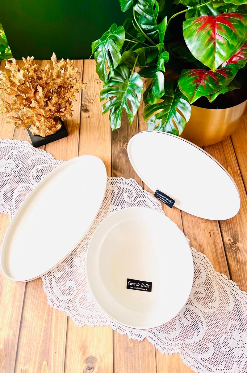 Gold Modern 3 Parça Kayık ve Salata Kase