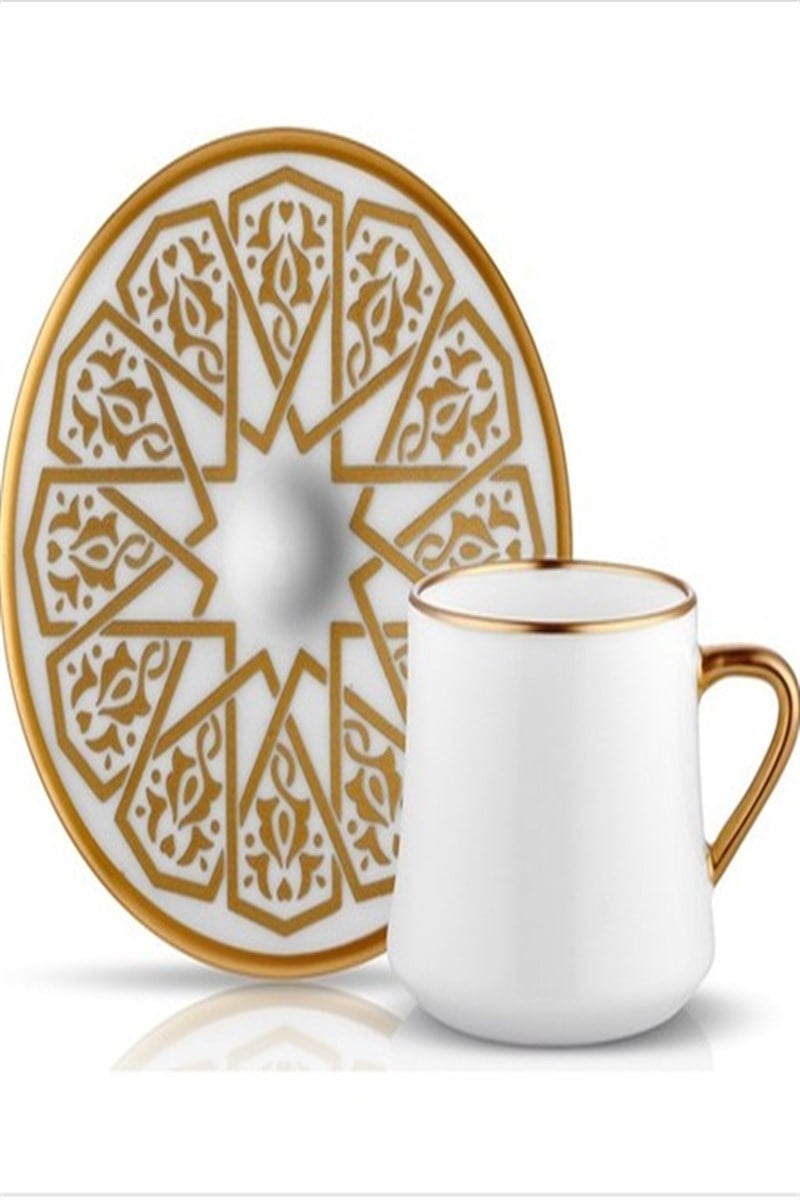 KOLEKSİYON SUFİ SELÇUKLU ÇAY FİNCANI 6LI ALTIN