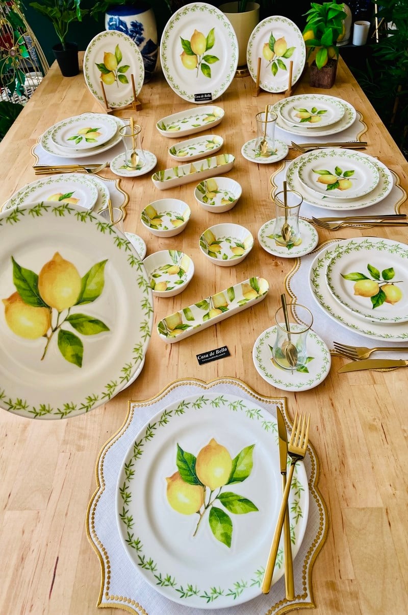 Limon Desenli 38 Parça 6 Kişilik Kahvaltı Takımı