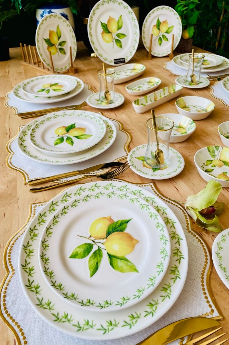 Limon Desenli 38 Parça 6 Kişilik Kahvaltı Takımı
