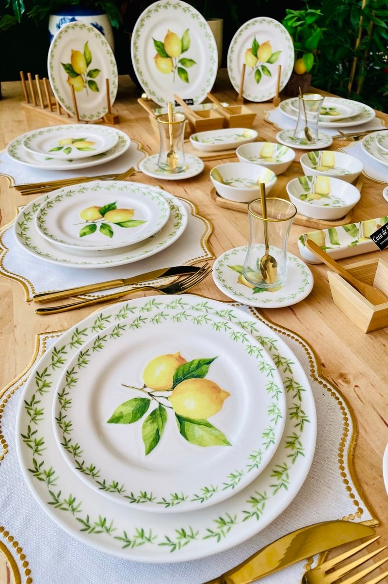 Limon Desenli 53 Parça 6 Kişilik Kahvaltı Takımı