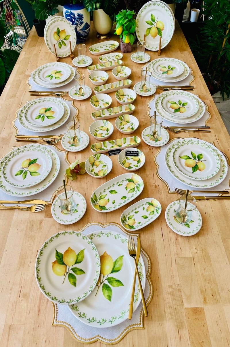 Limon Desenli 76 Parça 12 Kişilik Kahvaltı Takımı