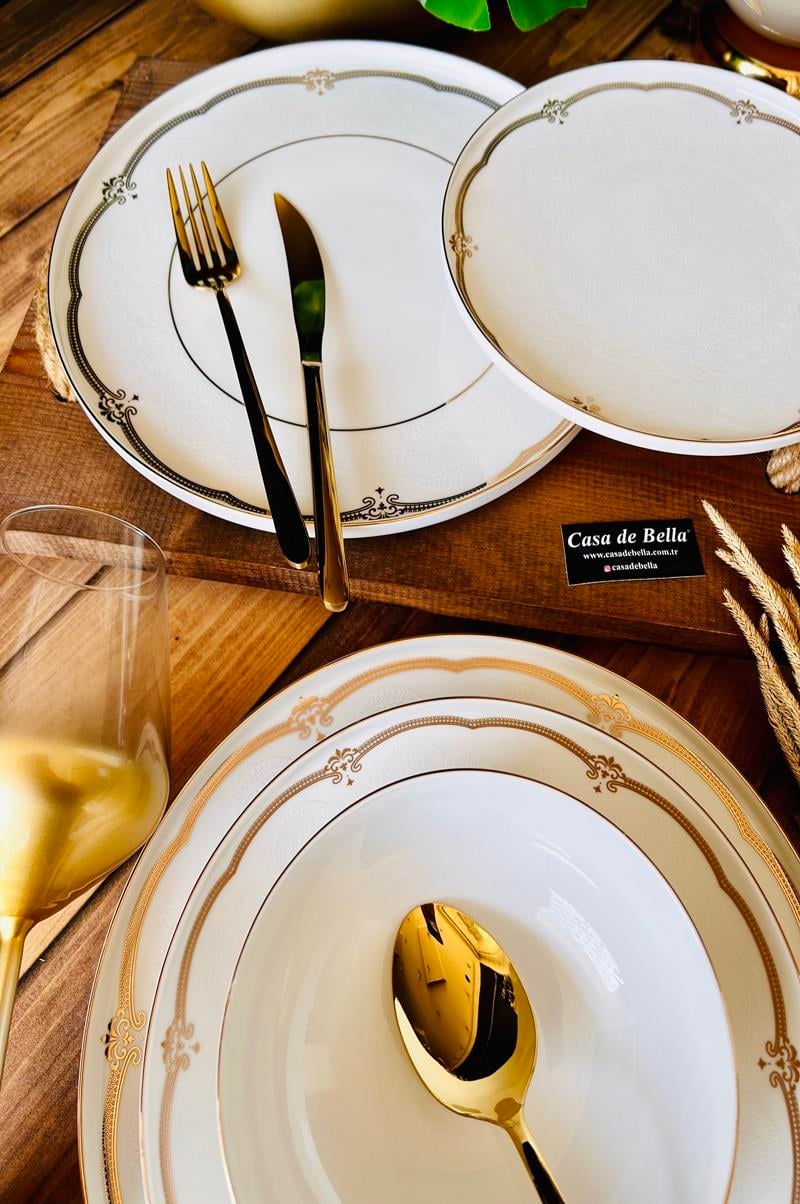 Liplan 24 Parça Bone Porselen Yemek Takımı