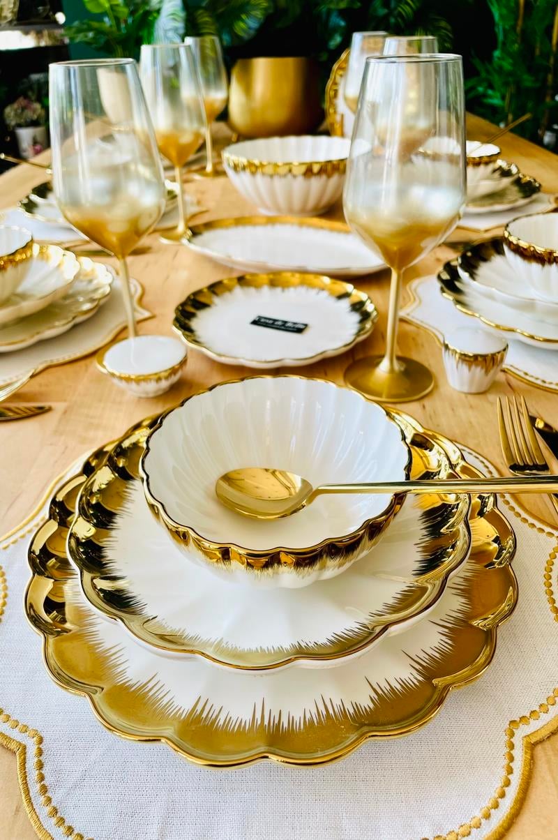 Mary Gold 58 Parça 12 Kişilik Porselen Yemek Takımı