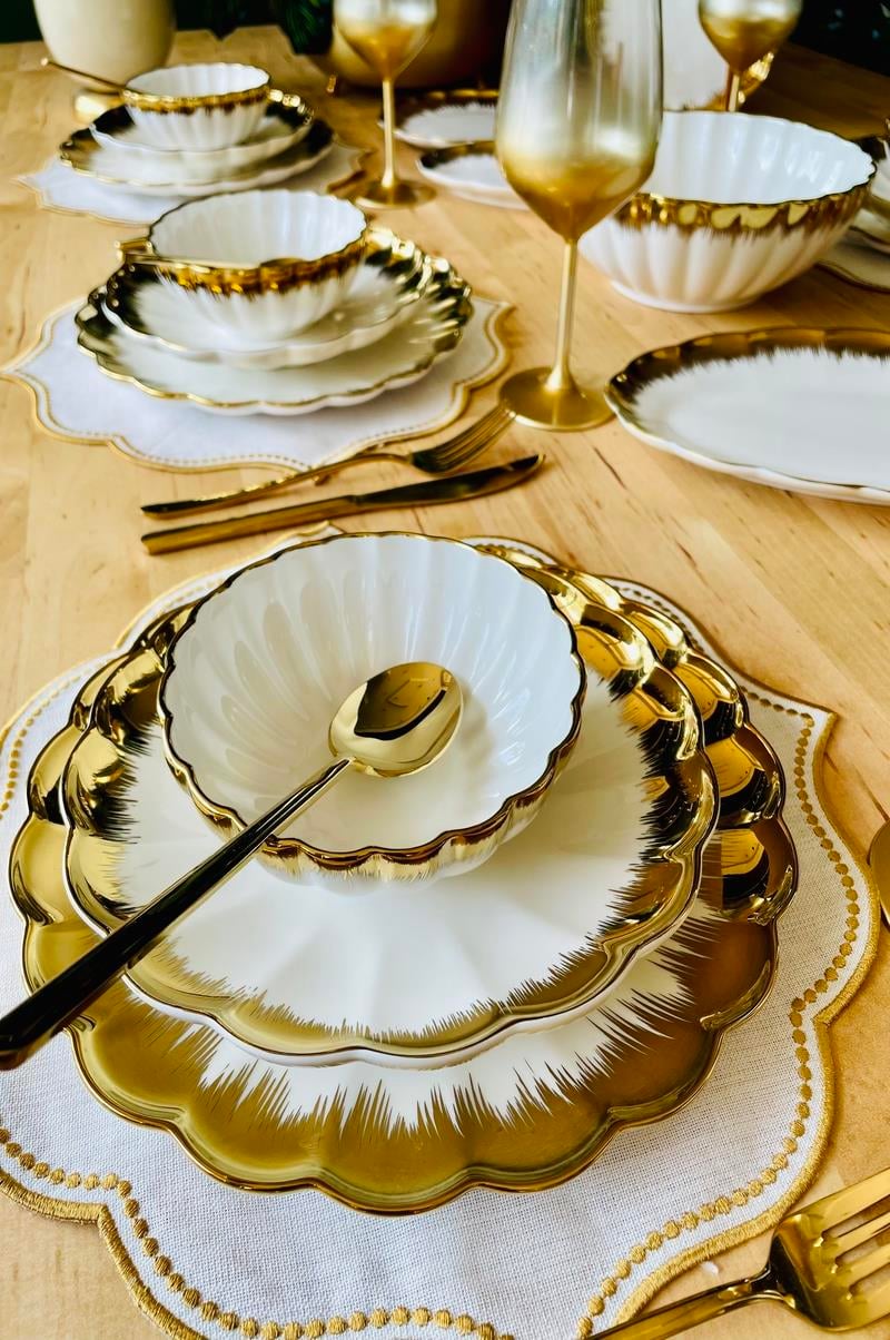 Mary Gold 58 Parça 12 Kişilik Porselen Yemek Takımı