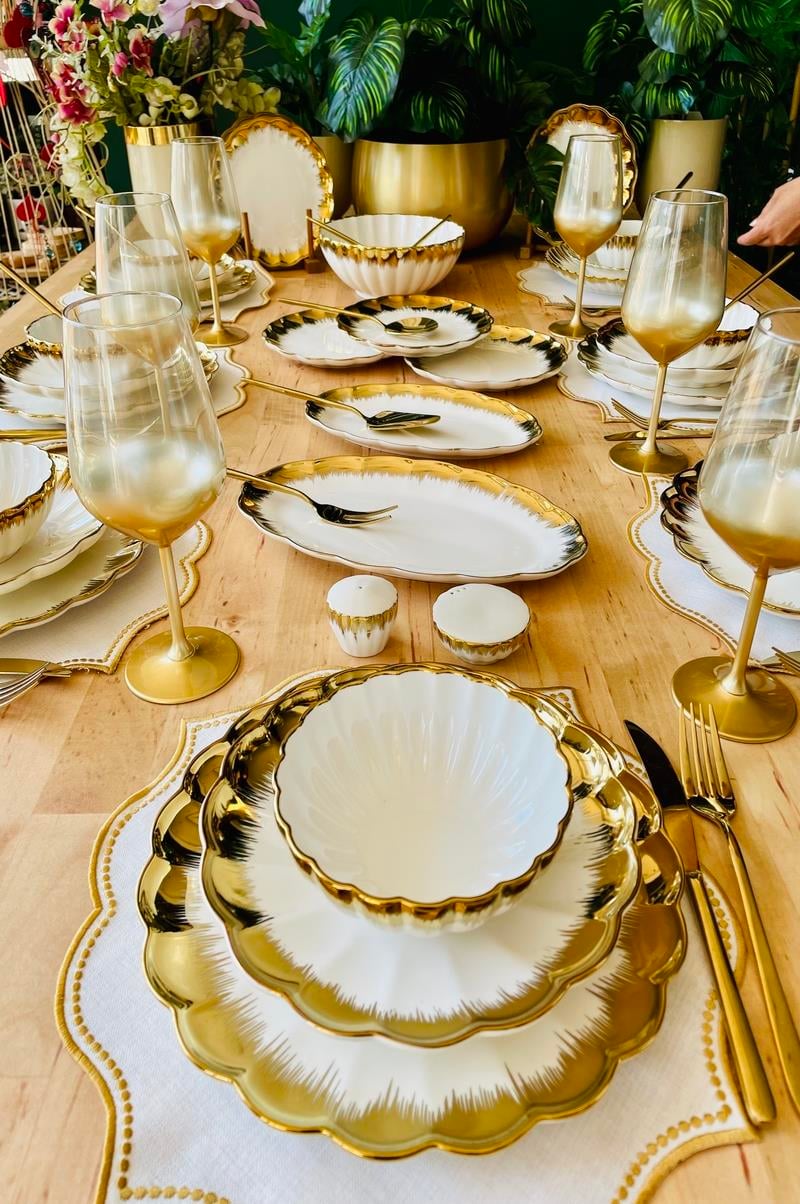 Mary Gold 58 Parça 12 Kişilik Porselen Yemek Takımı