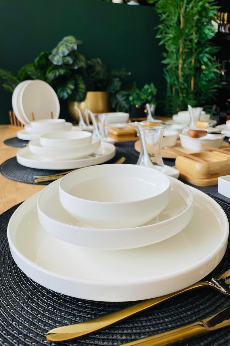 Modern Sade 133 Parça 12 Kişilik Yemek Ve Kahvaltı Takımı