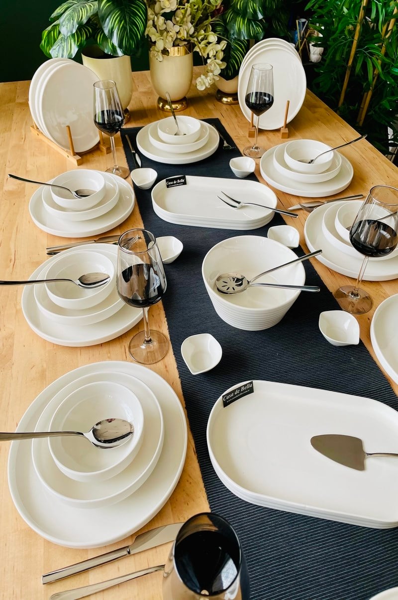 Modern Sade 57 Parça 12 Kişilik Yemek Takımı