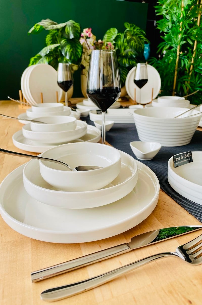Modern Sade 57 Parça 12 Kişilik Yemek Takımı