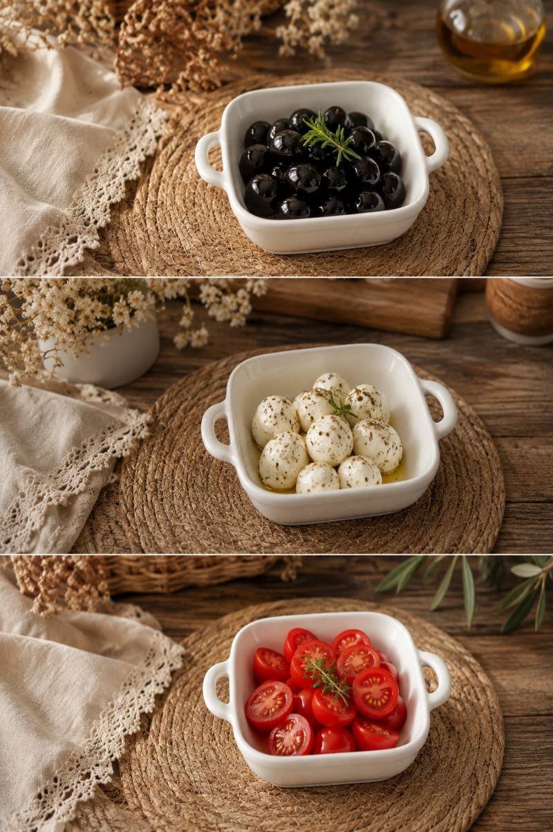 Porselen Kulplu Kahvaltı-Meze Sunum tabağı 
