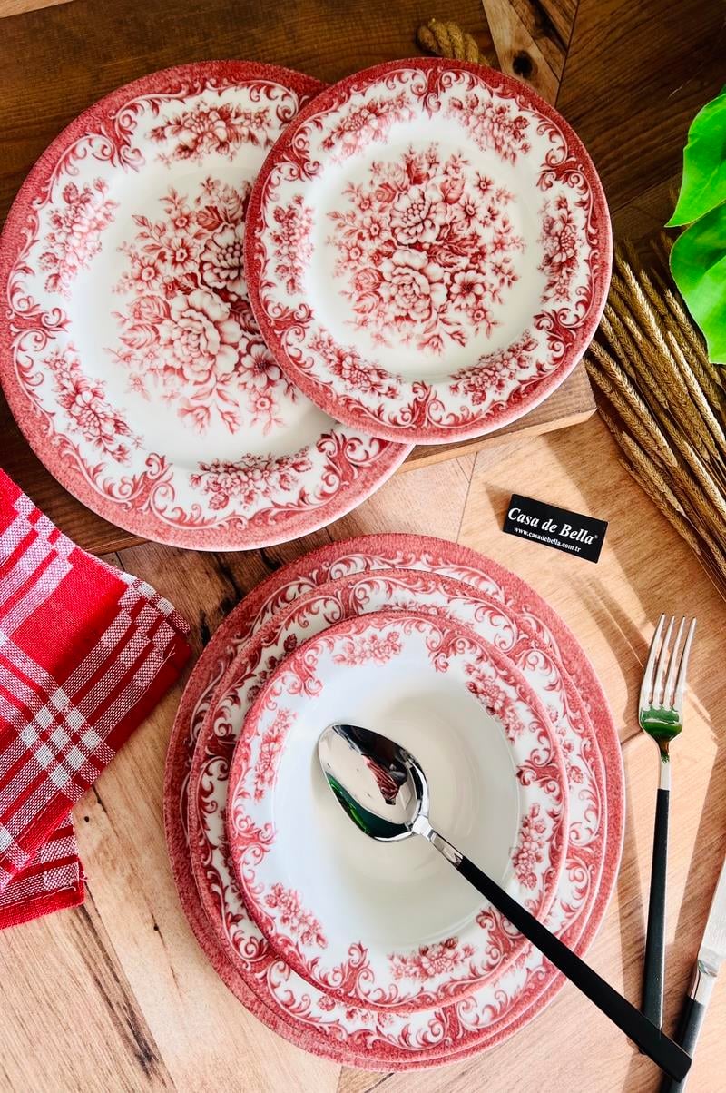 Rosa 24 Parça 6 Kişilik Porselen Yemek Takımı